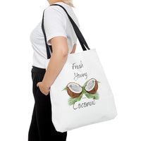 Fresh Young Coconut Polyester Tote Bag