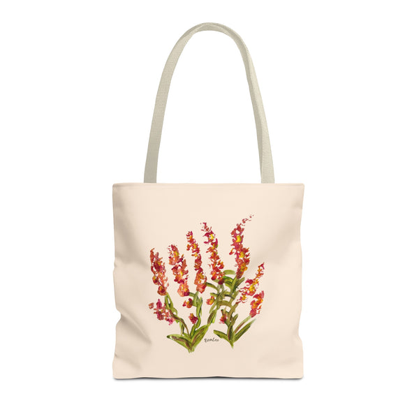 Whimsical Garden Tote Bag Orange Blooms