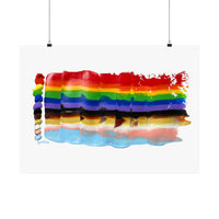 Pride Waving Flag 2025 in LGBTQIA+ Rainbow Matte Horizontal Posters