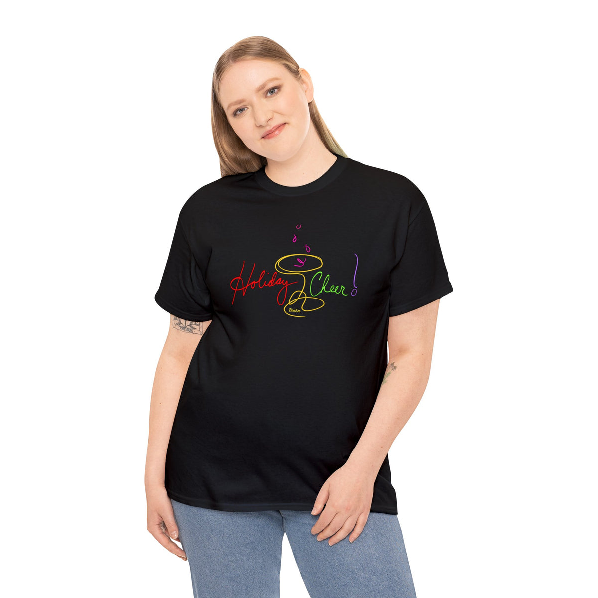 Holiday Cheer Neon Celebration Cotton Tee