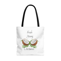 Fresh Young Coconut Polyester Tote Bag