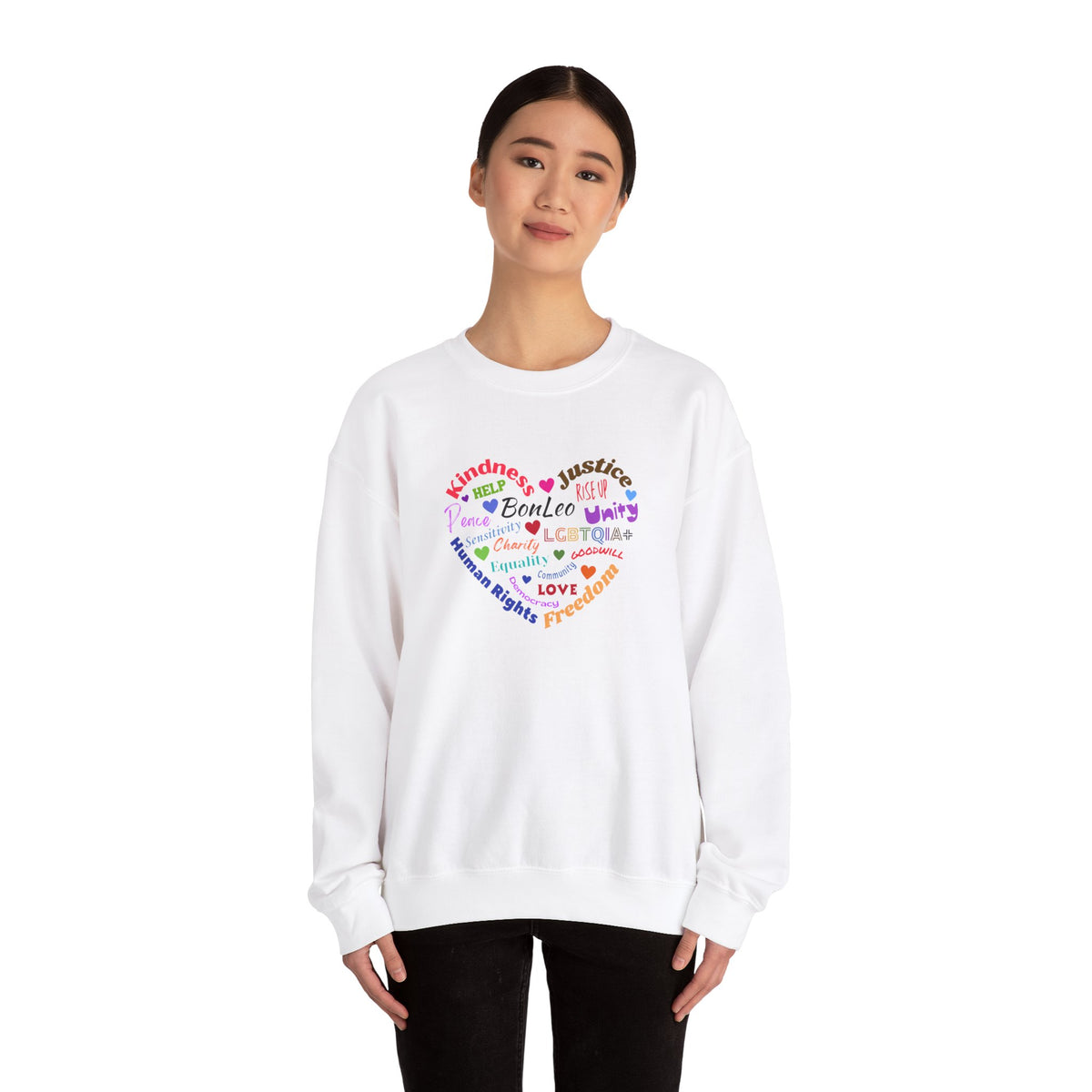 Love & Kindness BonLeo  Unisex Heavy Blend Crewneck Sweatshirt