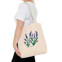Whimsical Garden Tote Bag Purple Blooms