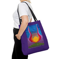 The Lyre (2015) Designed by Lenny Pinna Tote Bag in Purple