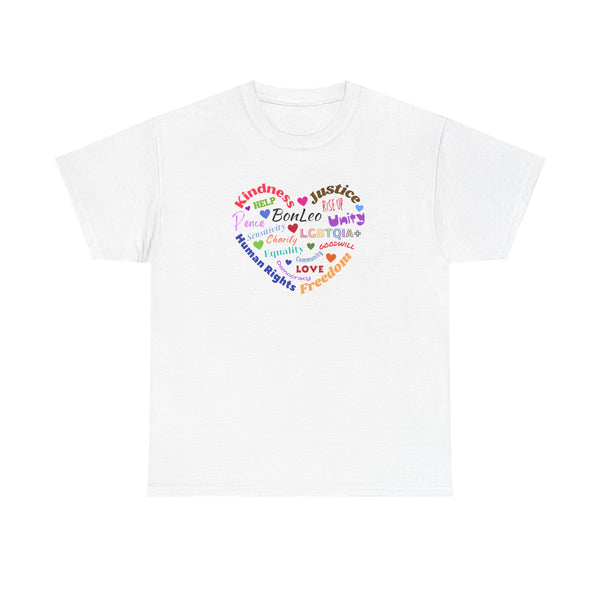 Unisex Heavy Cotton Tee - Love & Justice Graphic Tee for Pride and Equality