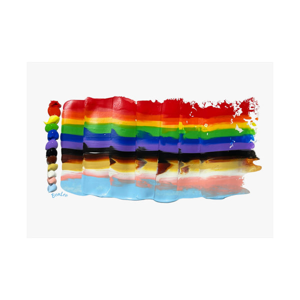 Pride Waving Flag 2025 in LGBTQIA+ Rainbow Matte Horizontal Posters