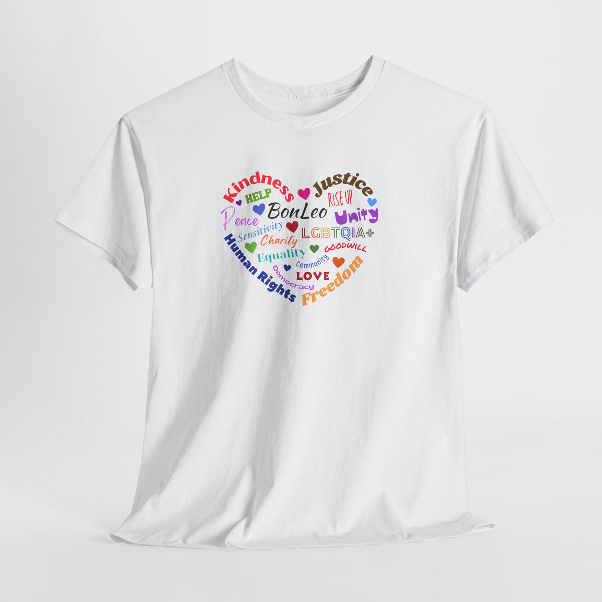 Unisex Heavy Cotton Tee - Love & Justice Graphic Tee for Pride and Equality