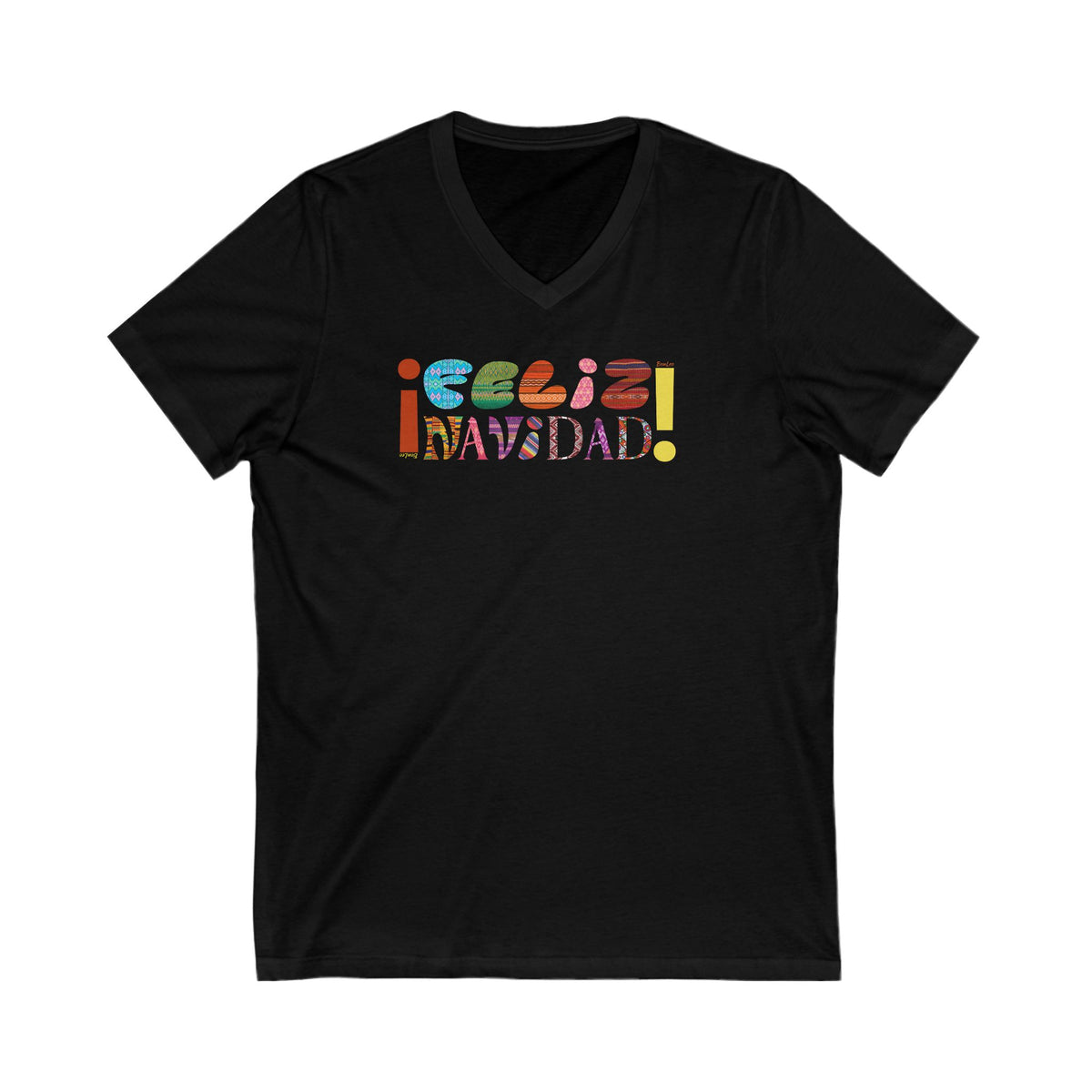 Feliz Navidad Unisex Jersey Short Sleeve V-Neck Tee
