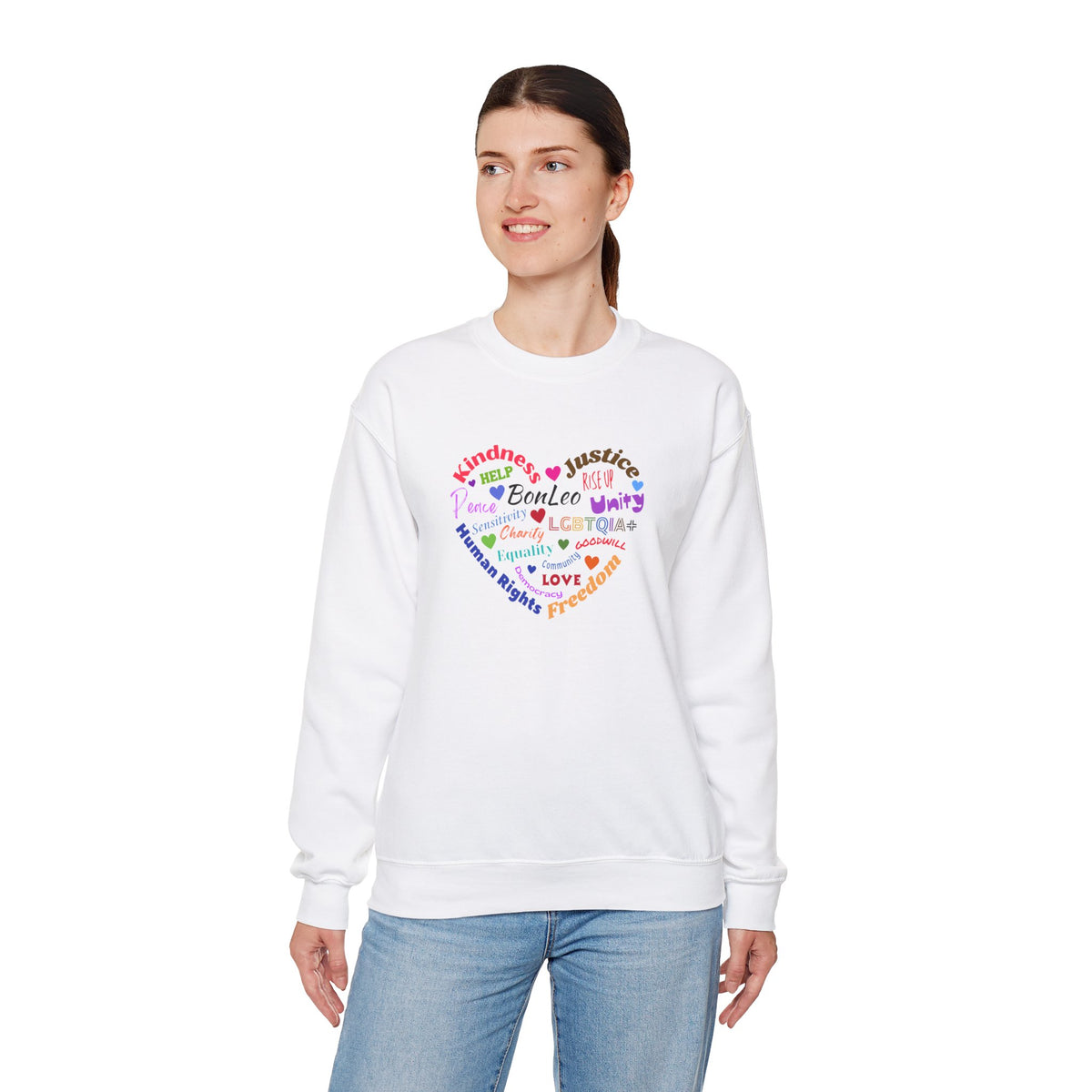 Love & Kindness BonLeo  Unisex Heavy Blend Crewneck Sweatshirt
