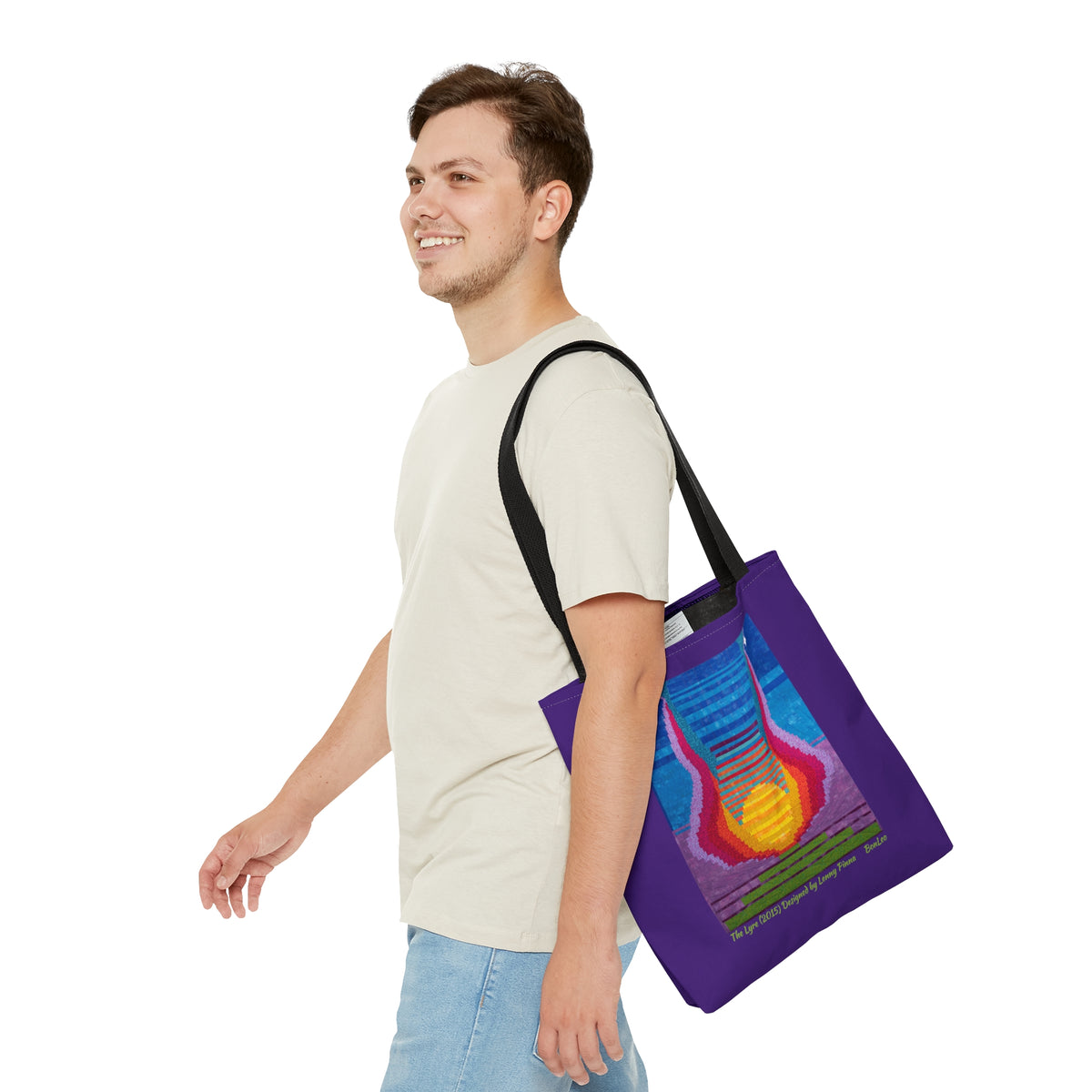 The Lyre (2015) Designed by Lenny Pinna Tote Bag in Purple