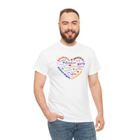 Unisex Heavy Cotton Tee - Love & Justice Graphic Tee for Pride and Equality